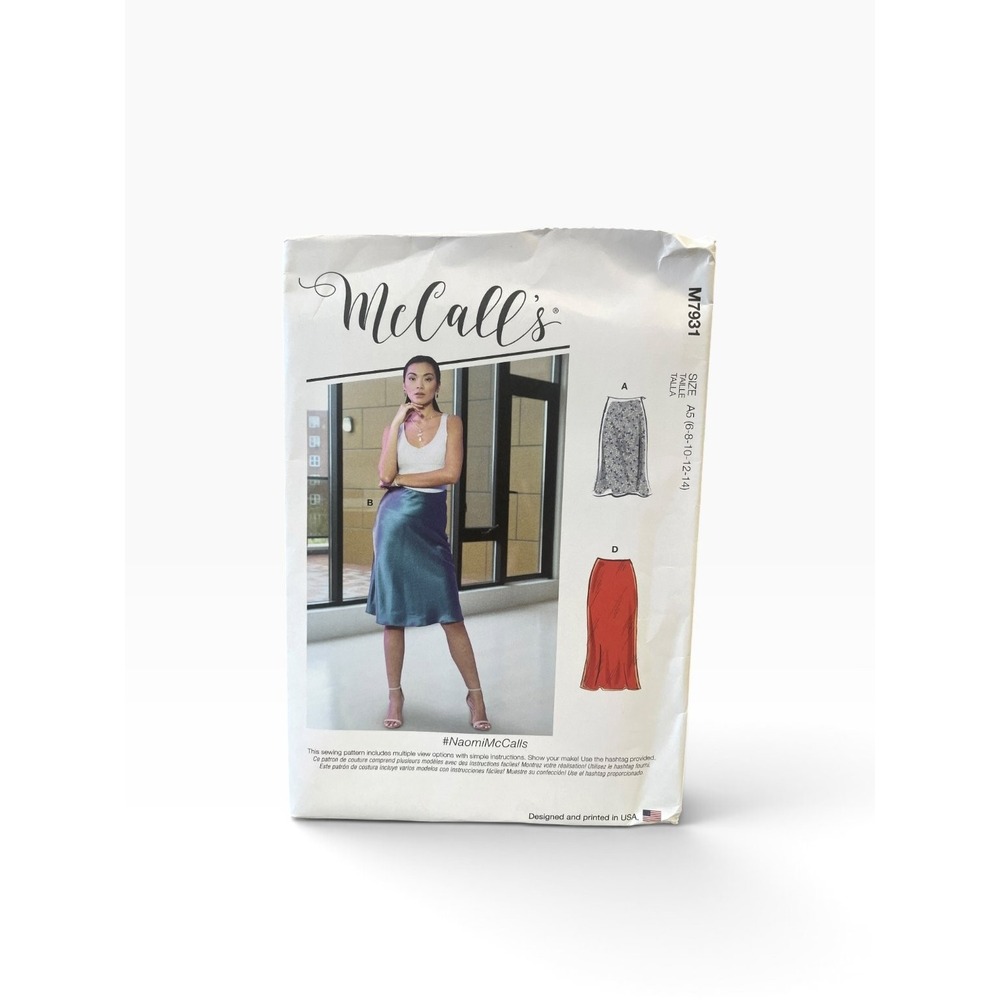 McCall's M7931 Misses' Skirts Pattern Sizes 6-14 Bias Cut Slip Skirt UNCUT FF
